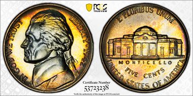 1942 5C Nickel PR68