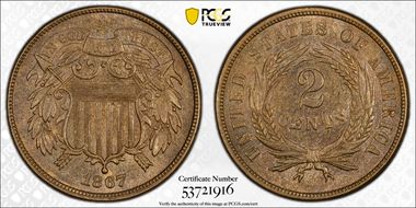 1867 2C MS62BN