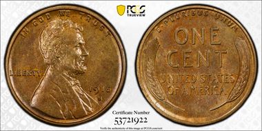 1915-S 1C MS62RB