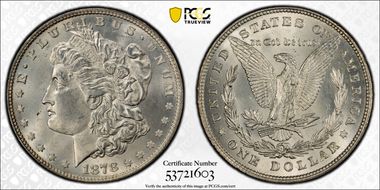 1878 8TF $1 VAM 7, Tripled E MS62