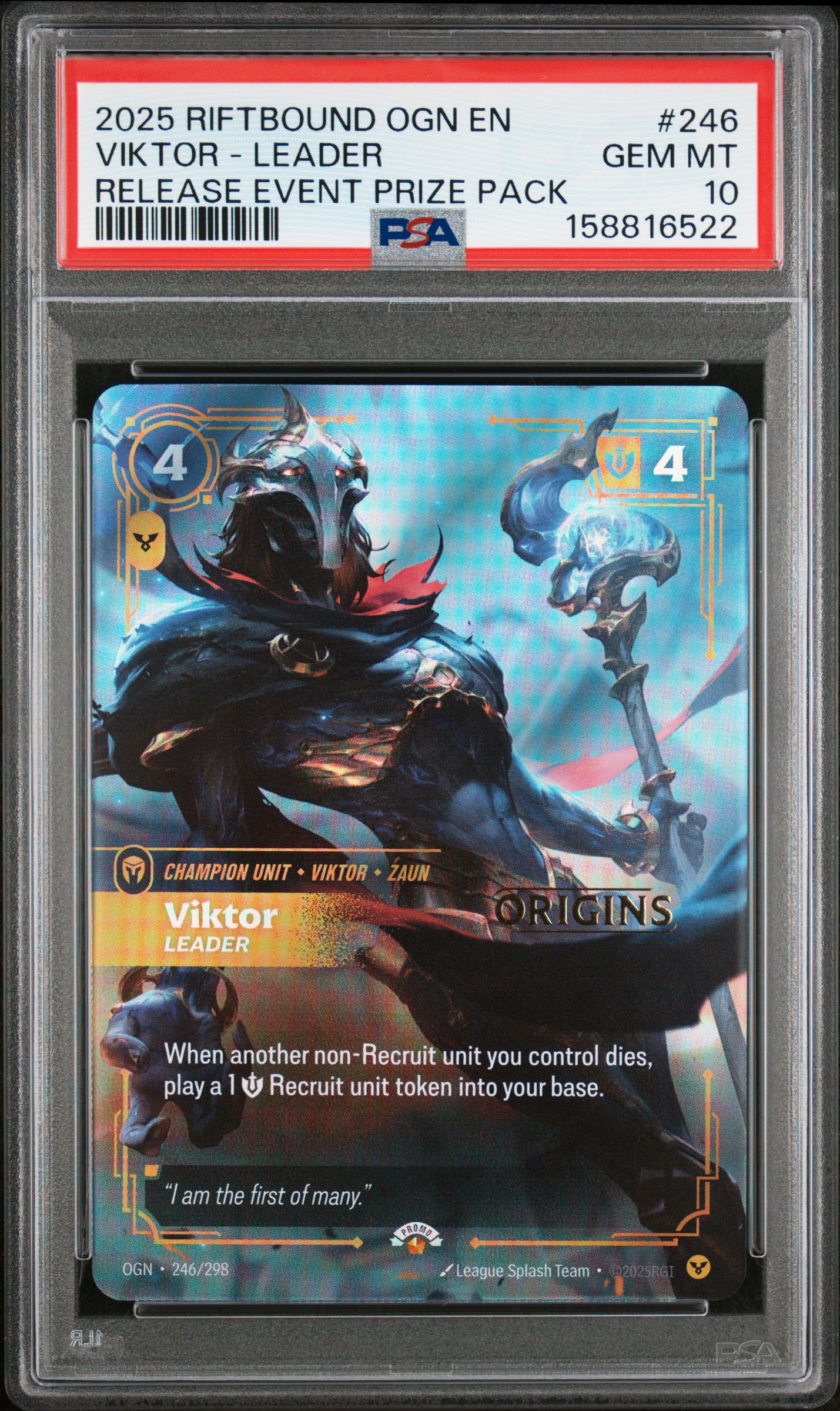 2025 #246 Viktor - Leader PSA 10 Riftbound: League of Legends Ogn-Origins