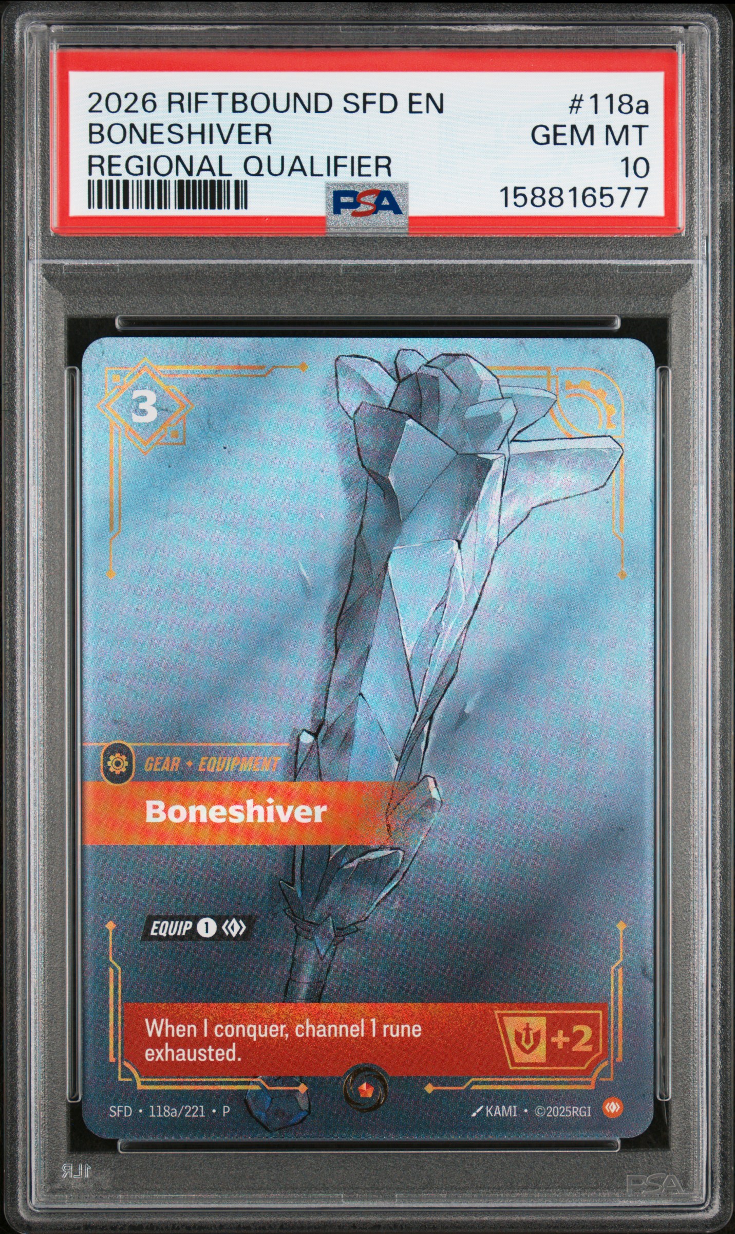 2026 #118a Boneshiver PSA 10 Riftbound: League of Legends Sfd-Spiritforged