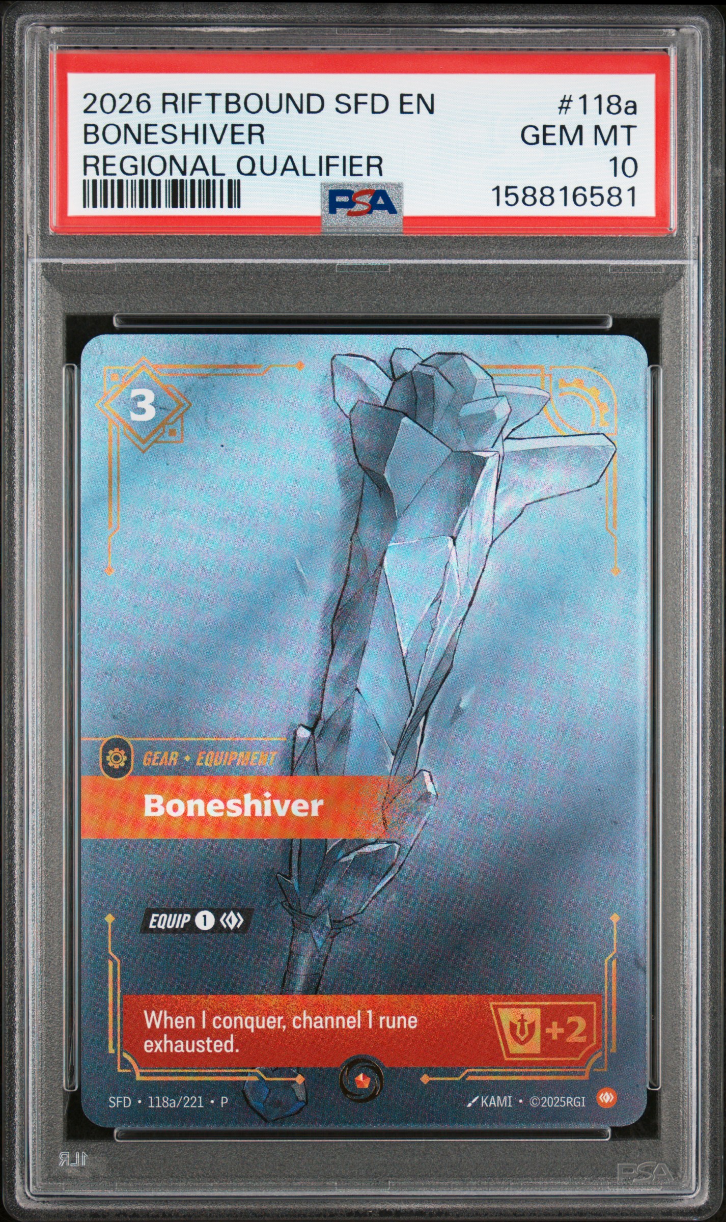 2026 #118a Boneshiver PSA 10 Riftbound: League of Legends Sfd-Spiritforged