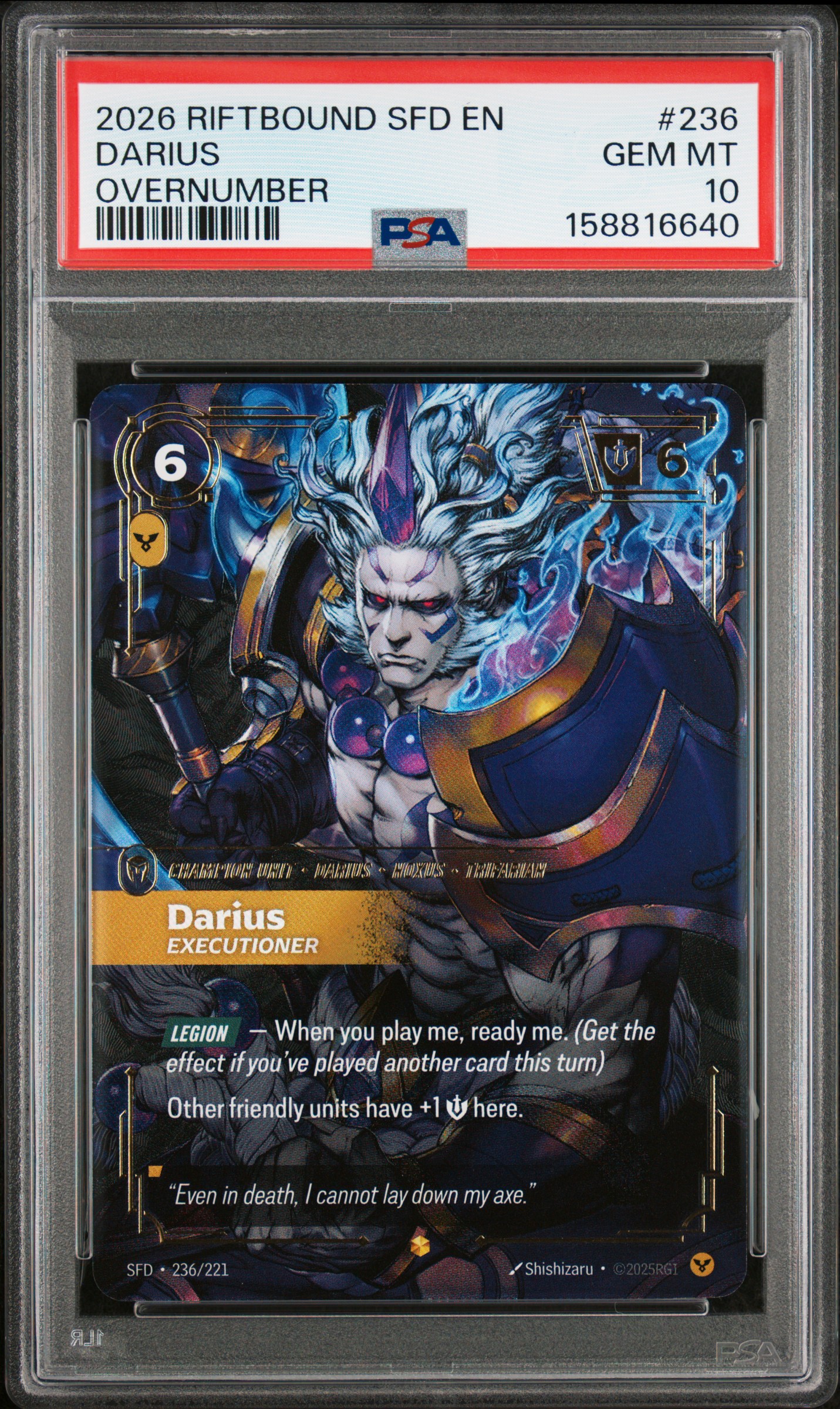 2026 #236 Darius - Executioner PSA 10 Riftbound: League of Legends Sfd-Spiritforged