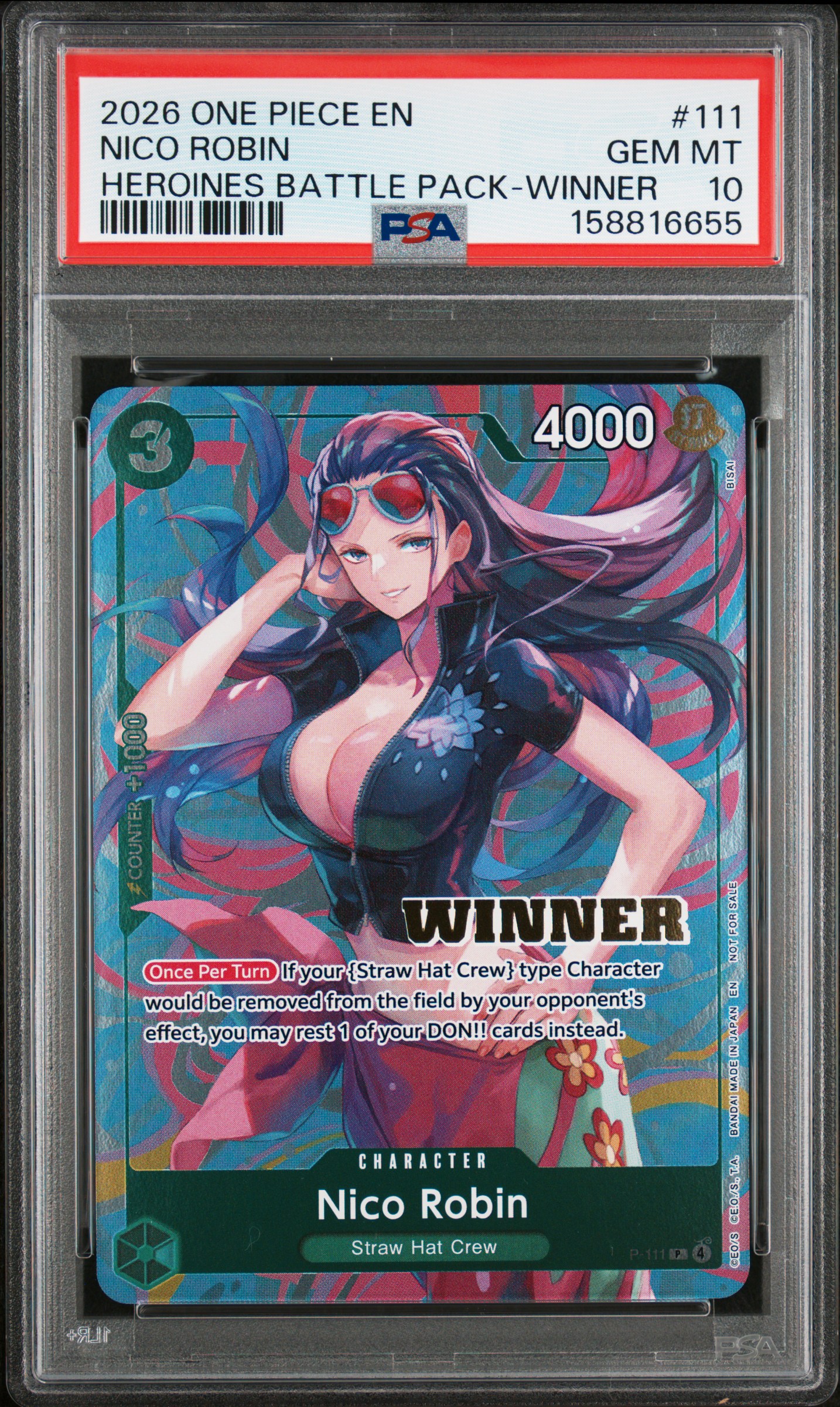 2026 #111 Nico Robin PSA 10 One Piece Heroines Battle Pack