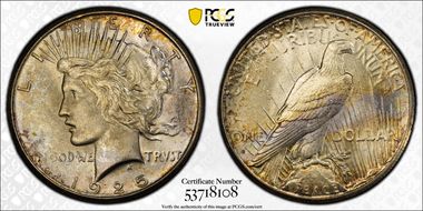 1925-S $1 VAM 3, Doubled Wing MS64