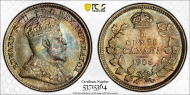 1906 5C Narrow Date MS66