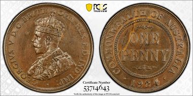 1924  1D English obverse MS63BN