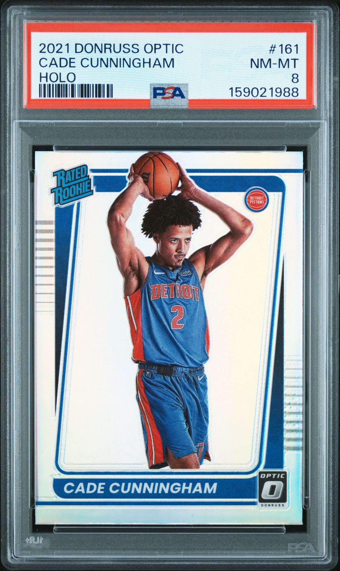 2021 Panini Donruss Optic Cade Cunningham #161 (Holo) Nm-Mt 8 front
