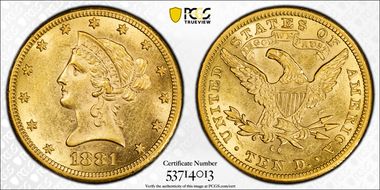 1881-CC $10 AU58