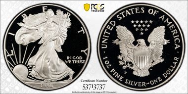 1996-P $1 Silver Eagle PR69DCAM