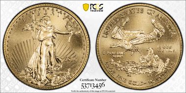 2016 $10 Gold Eagle 30th Anniversary MS70