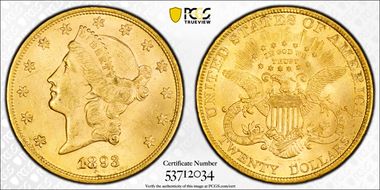 1893 $20 MS63
