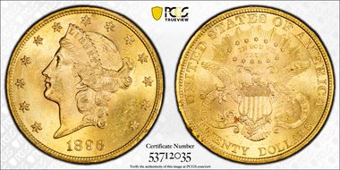 1896 $20 MS64