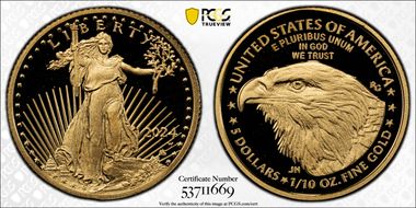 2024-W $5 Gold Eagle PR70DCAM