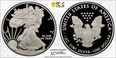 2021-W  $1 Silver Eagle - Type 1 PR70DCAM