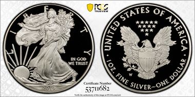2019-W $1 Silver Eagle PR69DCAM