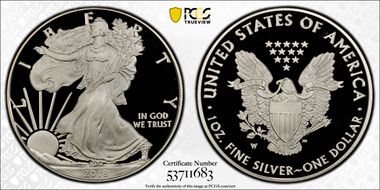 2018-W $1 Silver Eagle PR70DCAM