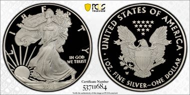 2018-W $1 Silver Eagle PR70DCAM