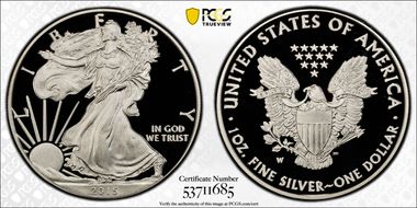 2015-W $1 Silver Eagle PR70DCAM