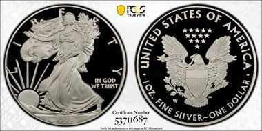 2020-W  $1 Silver Eagle PR70DCAM