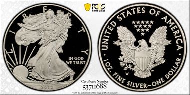 2012-W $1 Silver Eagle PR70DCAM