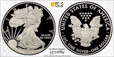 2012-W $1 Silver Eagle PR70DCAM