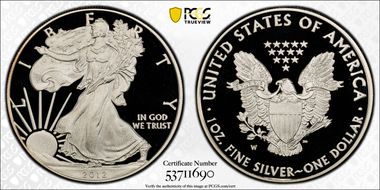 2012-W $1 Silver Eagle PR69DCAM