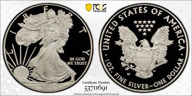 2012-W $1 Silver Eagle PR69DCAM