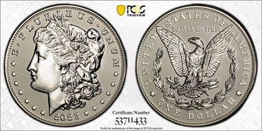 2023-S $1 Morgan Dollar Rev PR Two-Coin Reverse Proof Set PR69