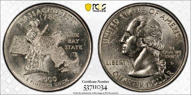 2000-D 25C Massachusetts MS63