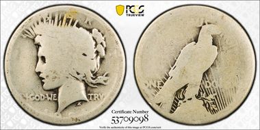 1921 $1 High Relief, Peace PO1