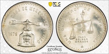 1979-Mo Onza KM-M49b.4 Ag Type 4 MS65