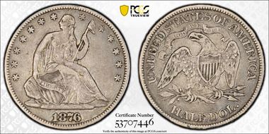 1876 50C VF25