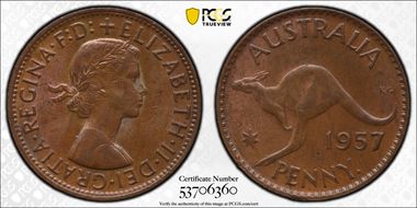 1957 Y. (p) 1D MS63BN