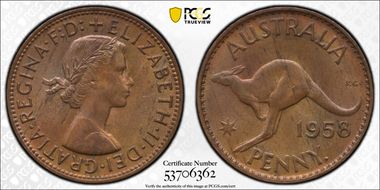 1958 Y. (p) 1D MS63RB