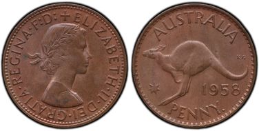 1958 Y. (p) 1D MS64RB