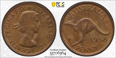 1958 Y. (p) 1D MS63RB