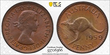1959 Y. (p) 1D MS64RB