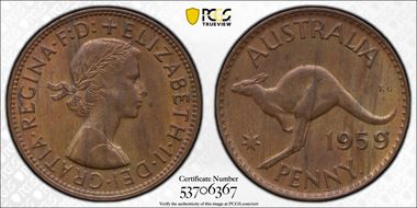 1959 Y. (p) 1D MS64RB