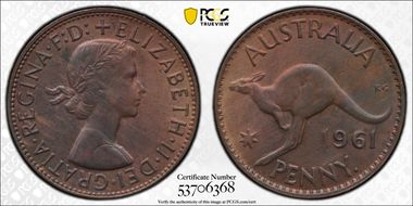 1961 Y. (p) 1D MS64RB