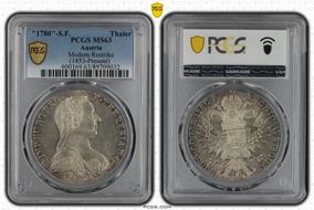 "1780"-S.F. Thaler Modern Restrike (1853-Present) MS63