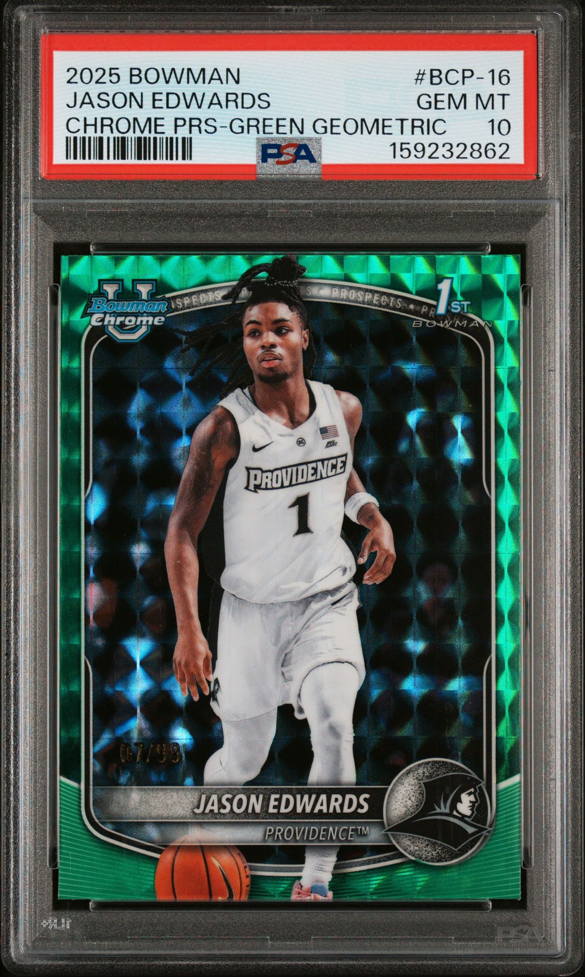 2025 Bowman Chrome BOWMAN CHROME PROSPECTS CHROME PRS-GREEN GEOMETRIC #BCP-16 Jason Edwards front