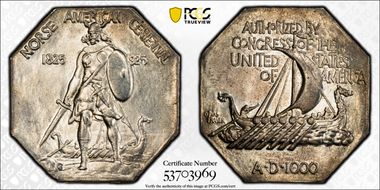 1925 AR Medal Norse American, Thick MS64