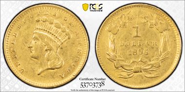 1856 G$1 Upright 5 N1