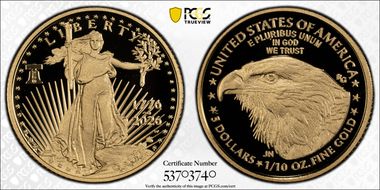 2026-W $5 Gold Eagle w/ Liberty Bell 250 Privy PR69DCAM
