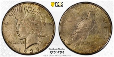 1935-S $1 VAM 4, Doubled Reverse MS62