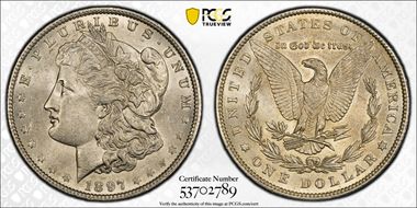 1897 $1 AU58