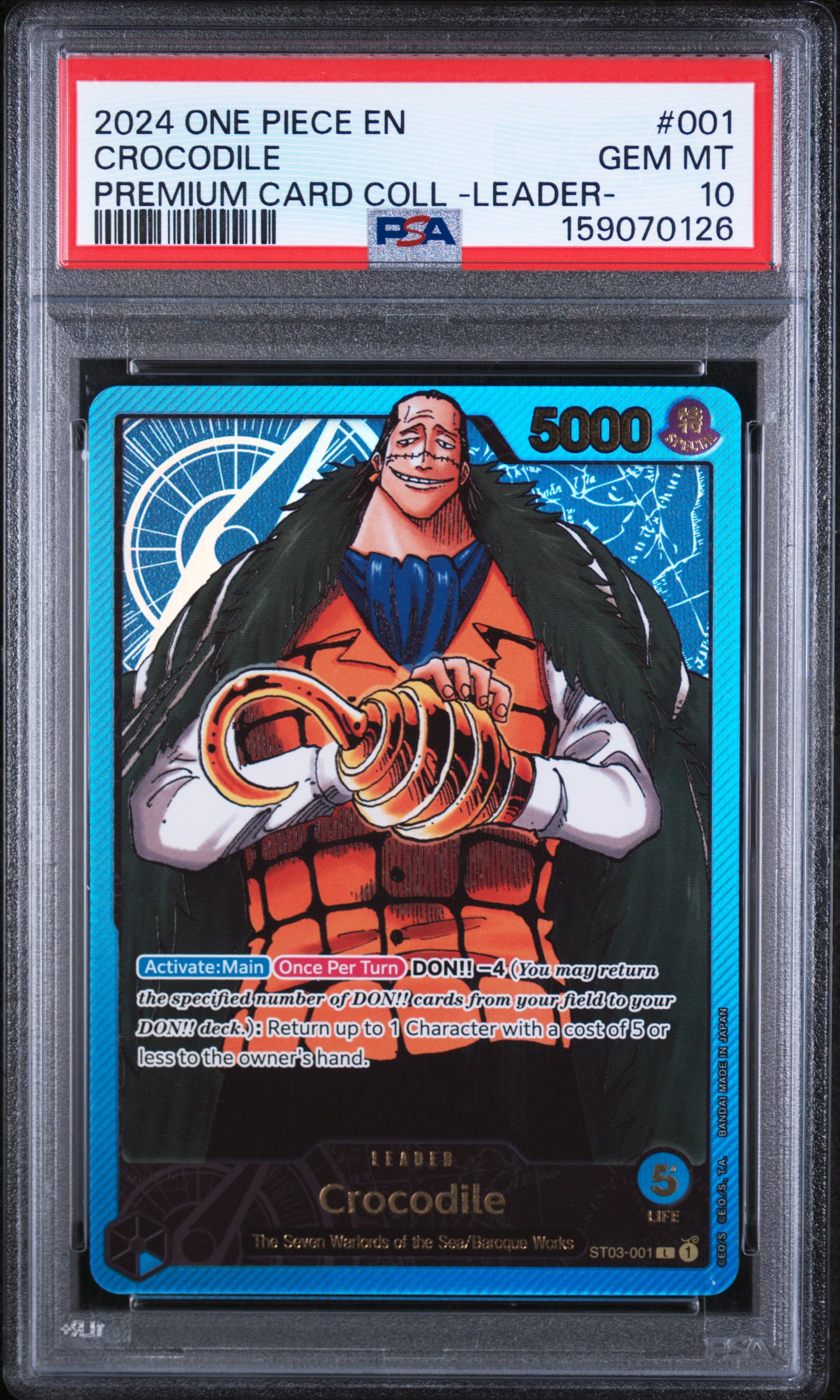 2024 #001 Crocodile PSA 10 One Piece Premium Card Collection -Leader Collection-