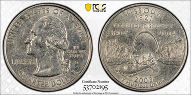2003-D 25C Missouri AU58